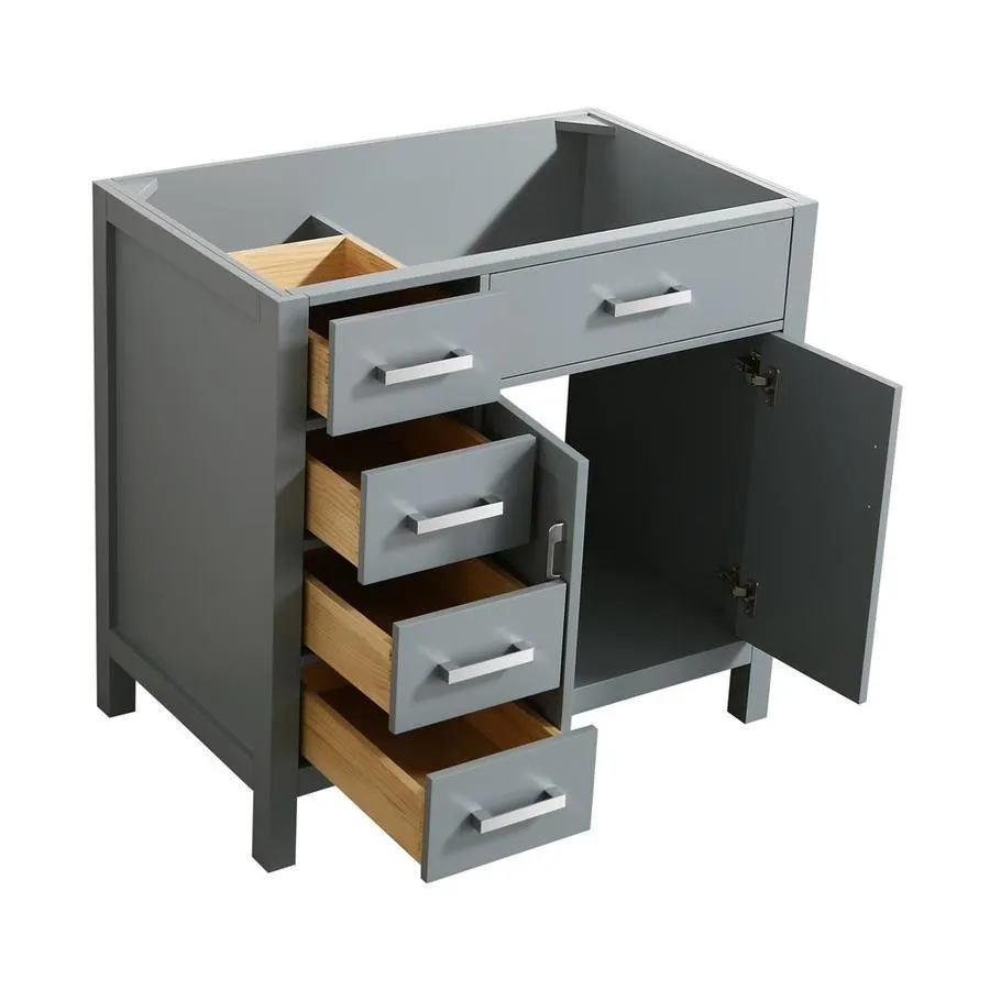 Beaumont Decor Hampton 36-in Gray Bathroom Vanity Cabinet, photo 2 of 4