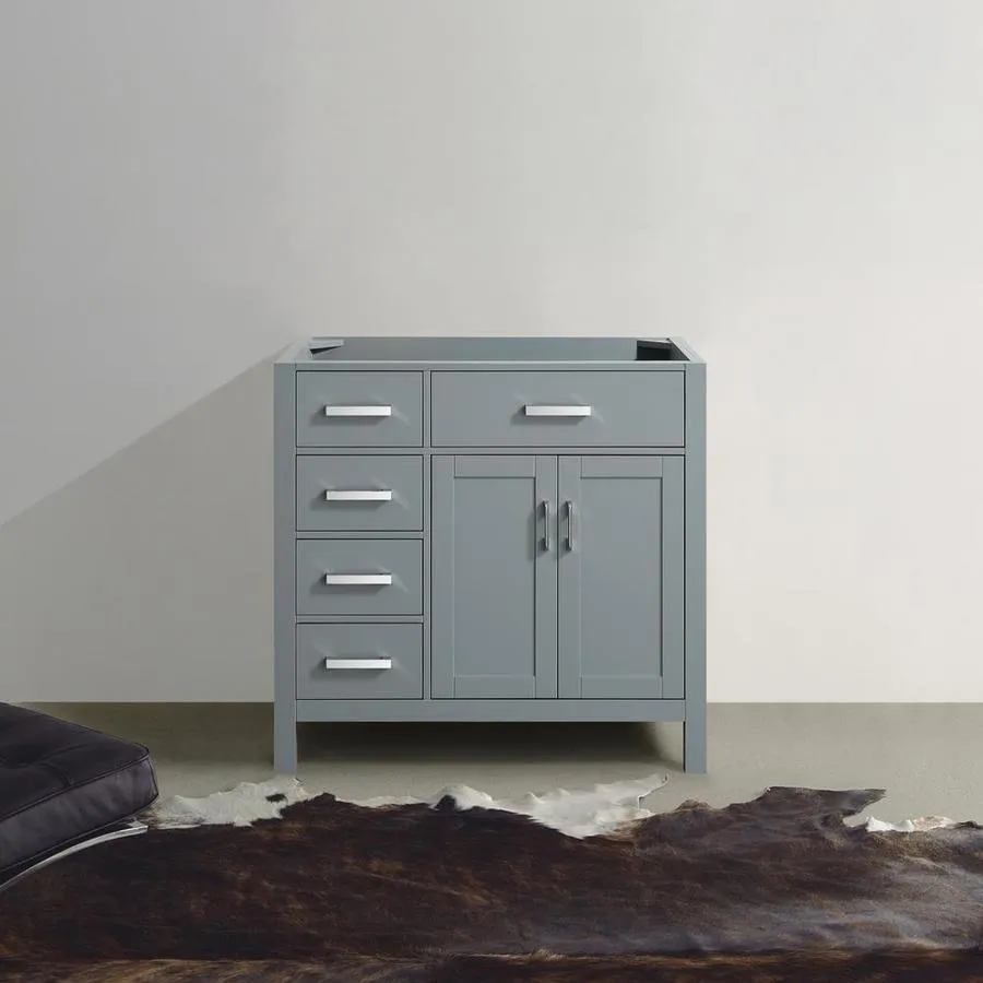 Beaumont Decor Hampton 36-in Gray Bathroom Vanity Cabinet, photo 3 of 4