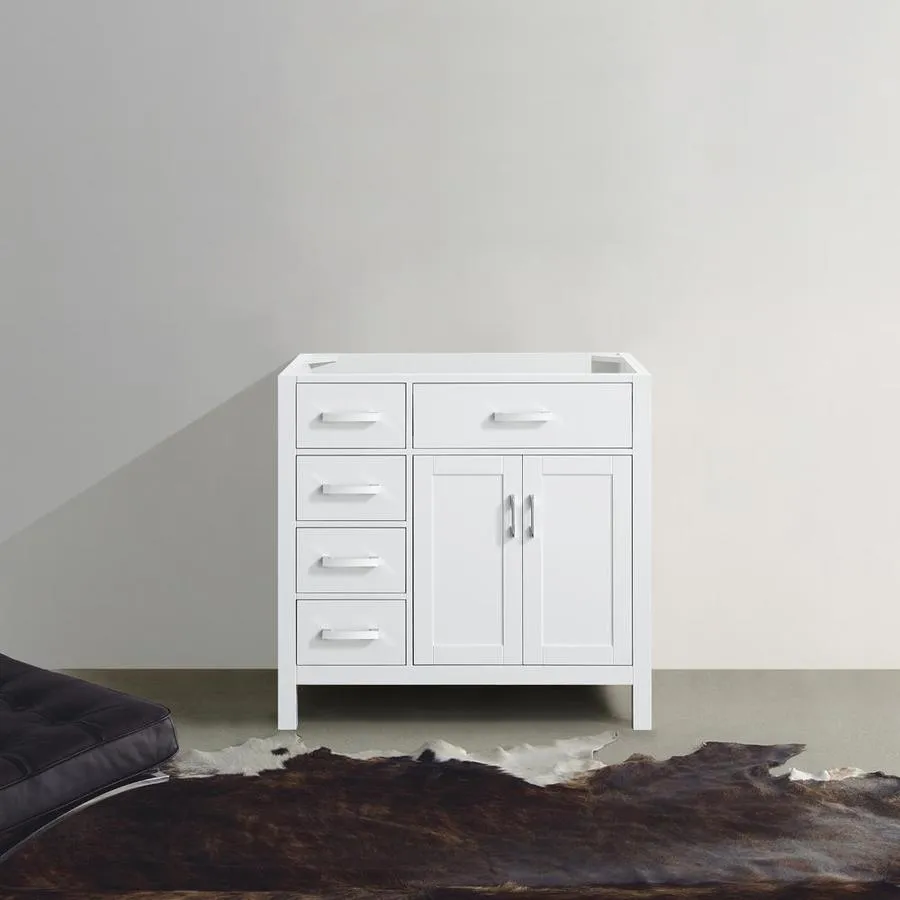 Beaumont Decor Hampton 36-in White Bathroom Vanity Cabinet, photo 3 of 4