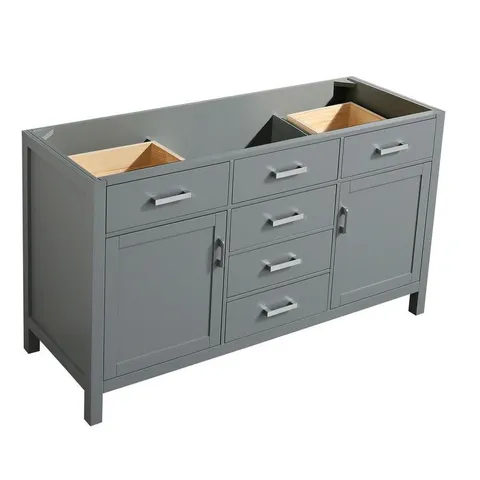 Hampton 60-in Gray Bathroom Vanity Cabinet