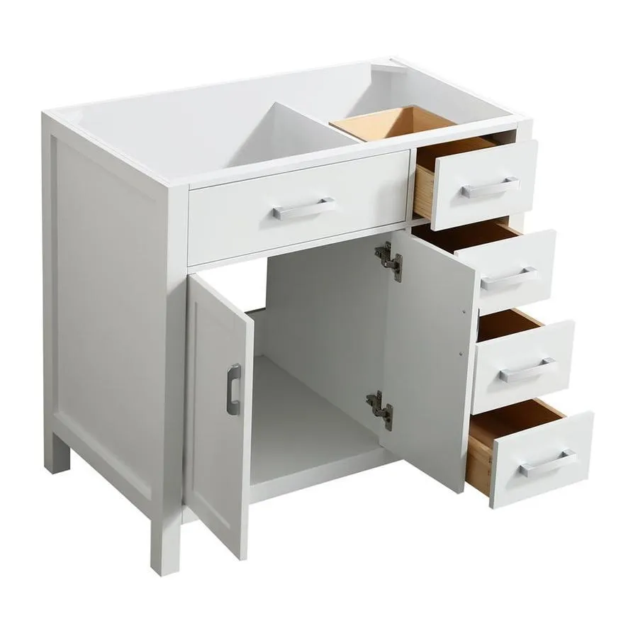 Beaumont Decor Hampton 36-in White Bathroom Vanity Cabinet (Mirror Included), photo 2 of 4