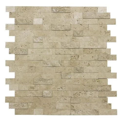 Peel&Stick Mosaics Peel and Stick Stacked Travertine 12-in x 12-in Multi-Finish Natural Stone Travertine Linear Mosaic Peel & Stick Tile, photo 7 of 8