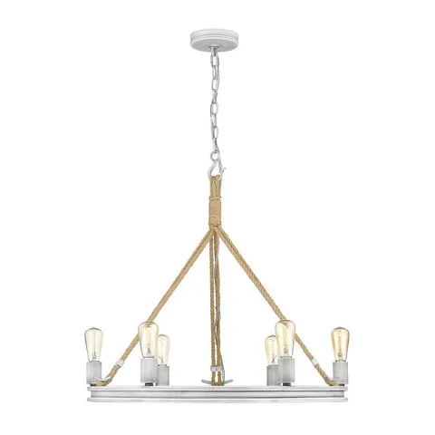 Chatham 6-Light Gray Driftwood Rustic Chandelier