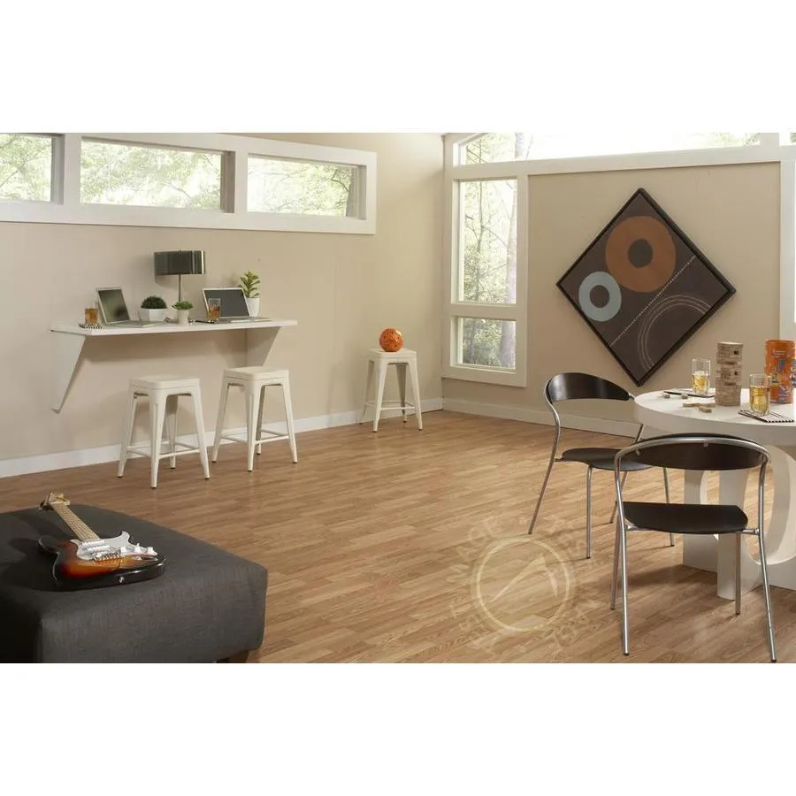 Style Selections Natural Oak 8.05-in W x 47.63-in L Smooth Wood Plank Laminate Flooring, photo 3 of 9