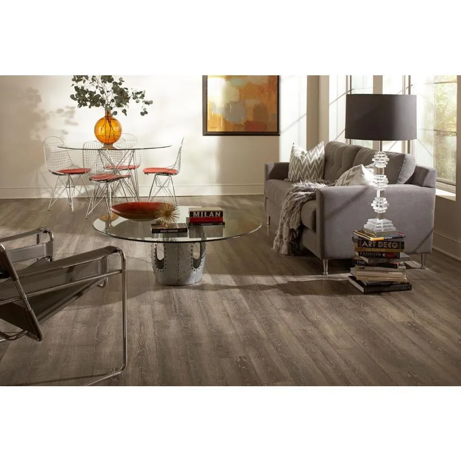 allen + roth Park Lodge Oak 6.14-in W x 47.63-in L Embossed Wood Plank Laminate Flooring, photo 3 of 9