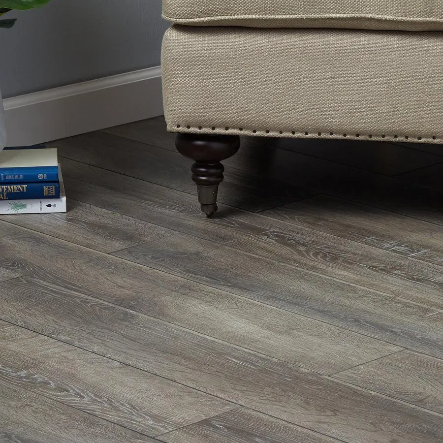 allen + roth Park Lodge Oak 6.14-in W x 47.63-in L Embossed Wood Plank Laminate Flooring, photo 2 of 9