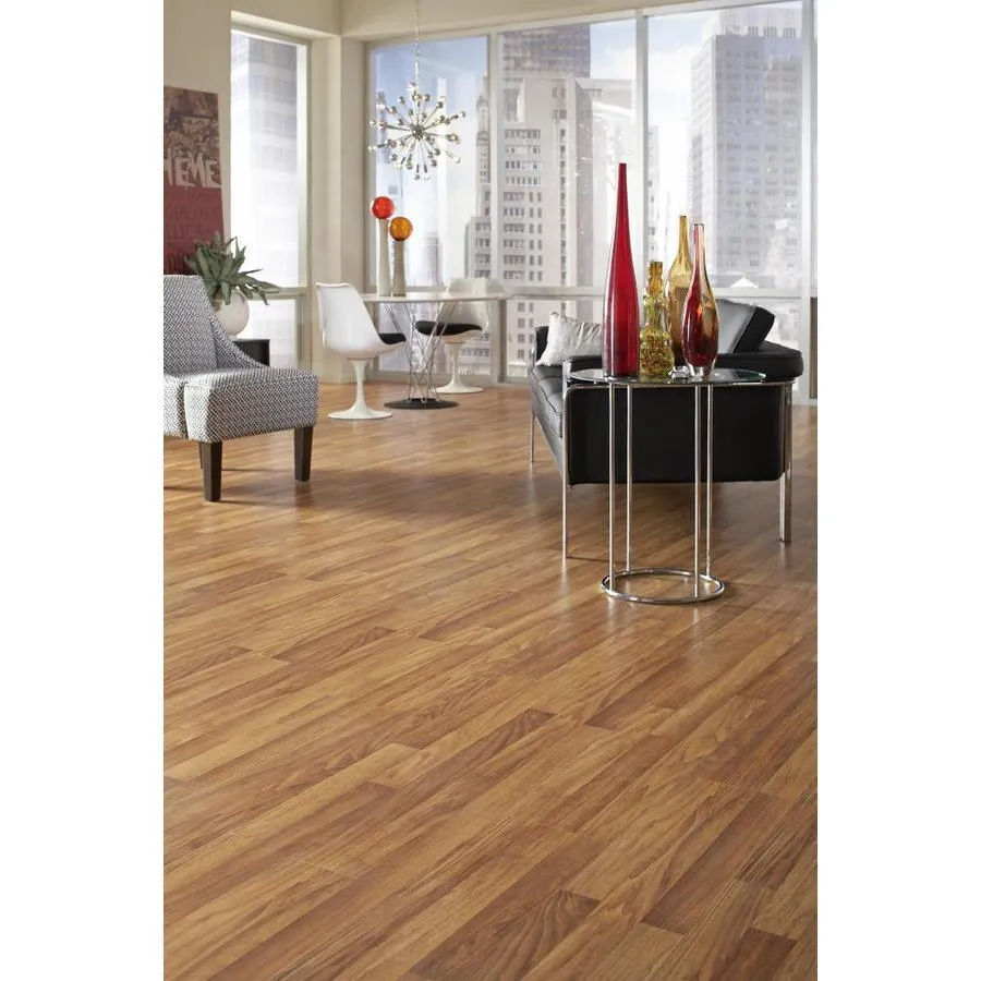 Style Selections Golden Oak 8.7-in W x 47.63-in L Embossed Wood Plank Laminate Flooring, photo 5 of 8