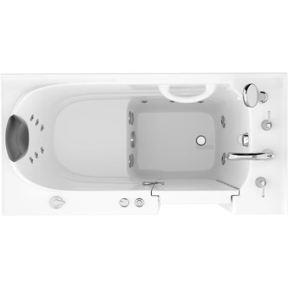 Universal Tubs Safe Premier 52.75 in. x 60 in. x 26 in. Right Drain Walk-in Whirlpool Bathtub in White, photo 2 of 9
