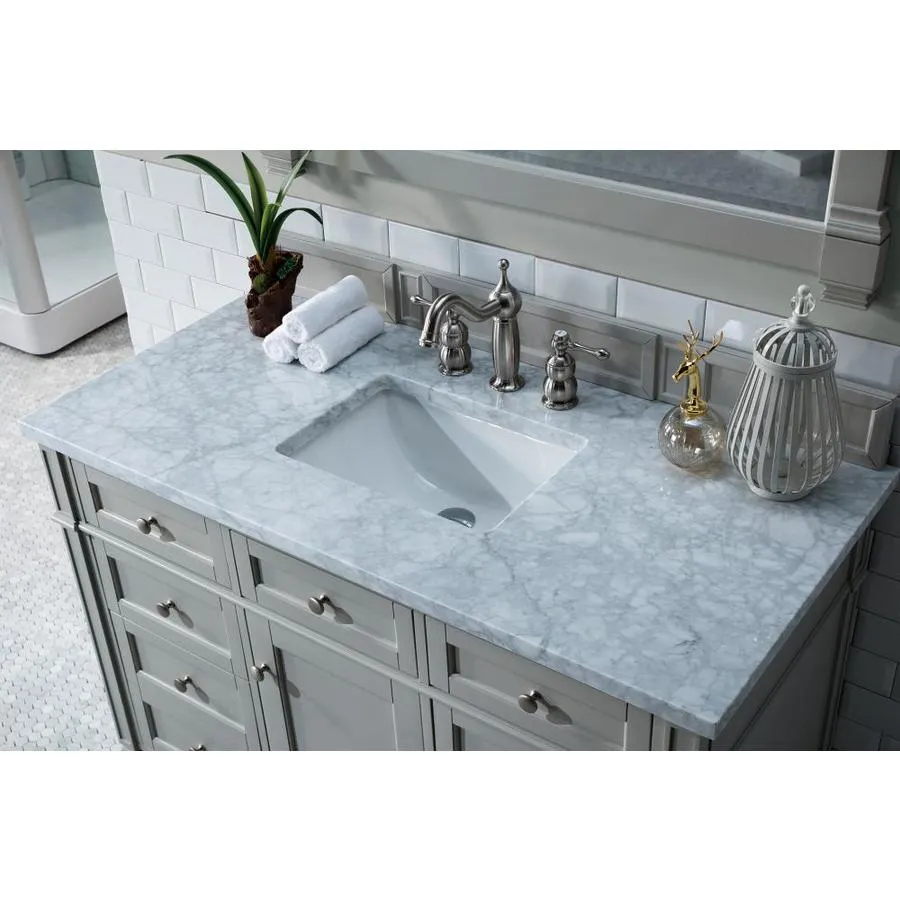 James Martin Vanities Brittany 30-in Cottage White Single Sink Bathroom Vanity with Carrara White Marble Top, photo 8 of 8