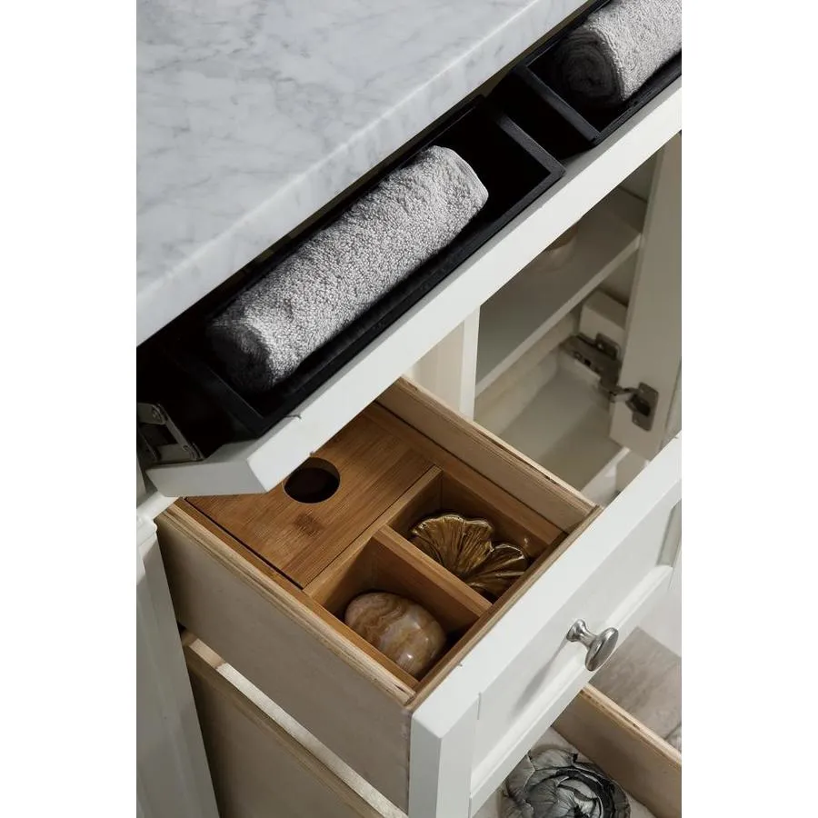 James Martin Vanities Brittany 30-in Cottage White Single Sink Bathroom Vanity with Carrara White Marble Top, photo 4 of 8