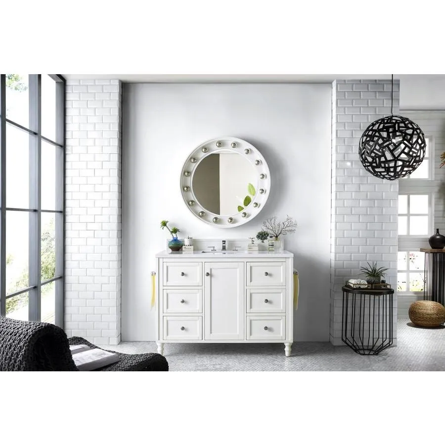 James Martin Vanities Copper Cove Encore 30-in Burnished Mahogany Single Sink Bathroom Vanity with Carrara White Marble Top, photo 7 of 7