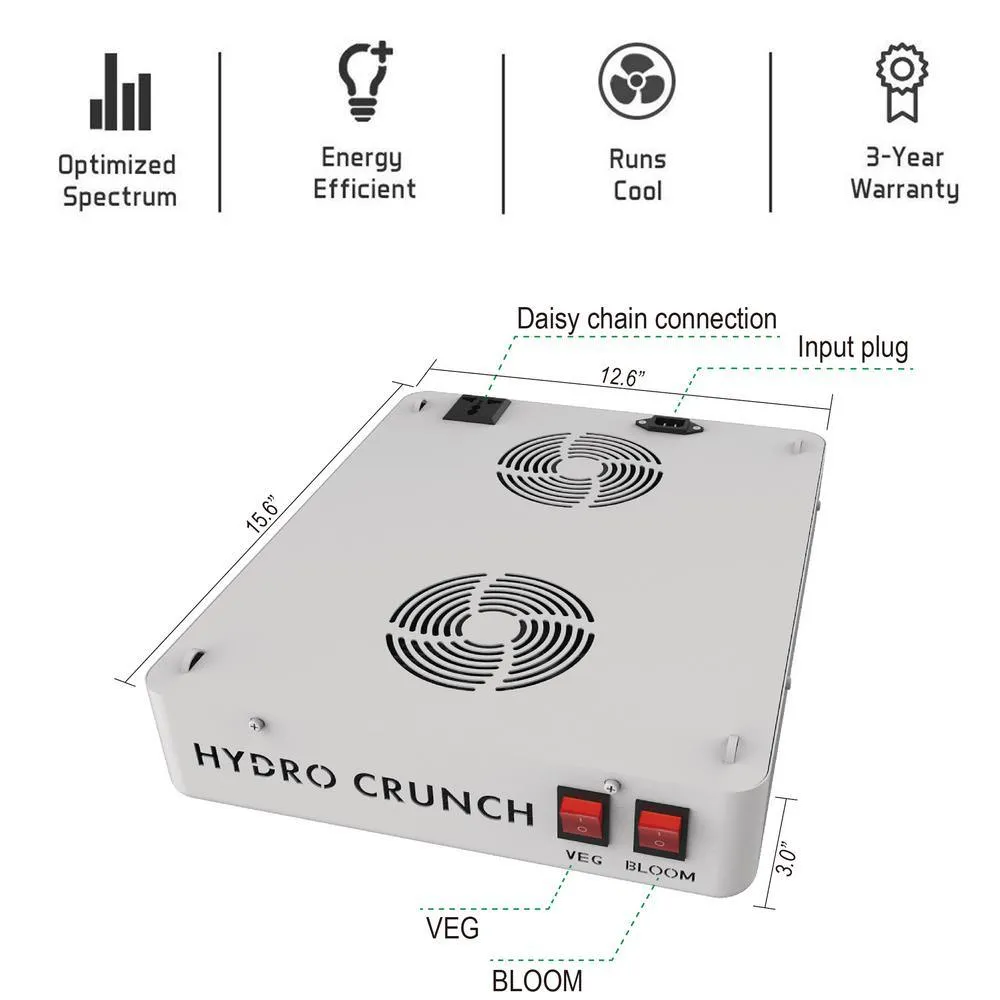 1200-Watt Equivalent Veg/Bloom Full Spectrum LED Plant Grow Light Fixture with Grow Tent and Ventilation System, photo 7 of 19