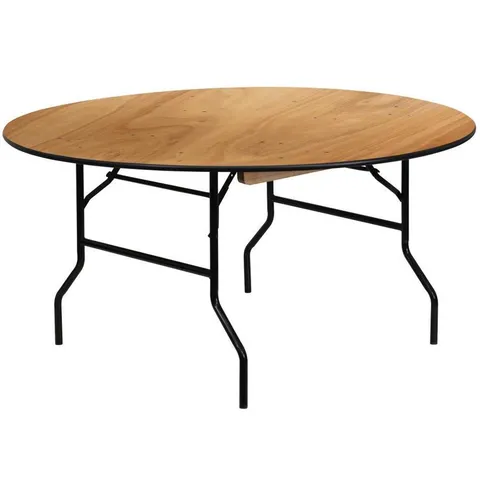 60 × 60 in Outdoor Circle Composite Brown Folding Table