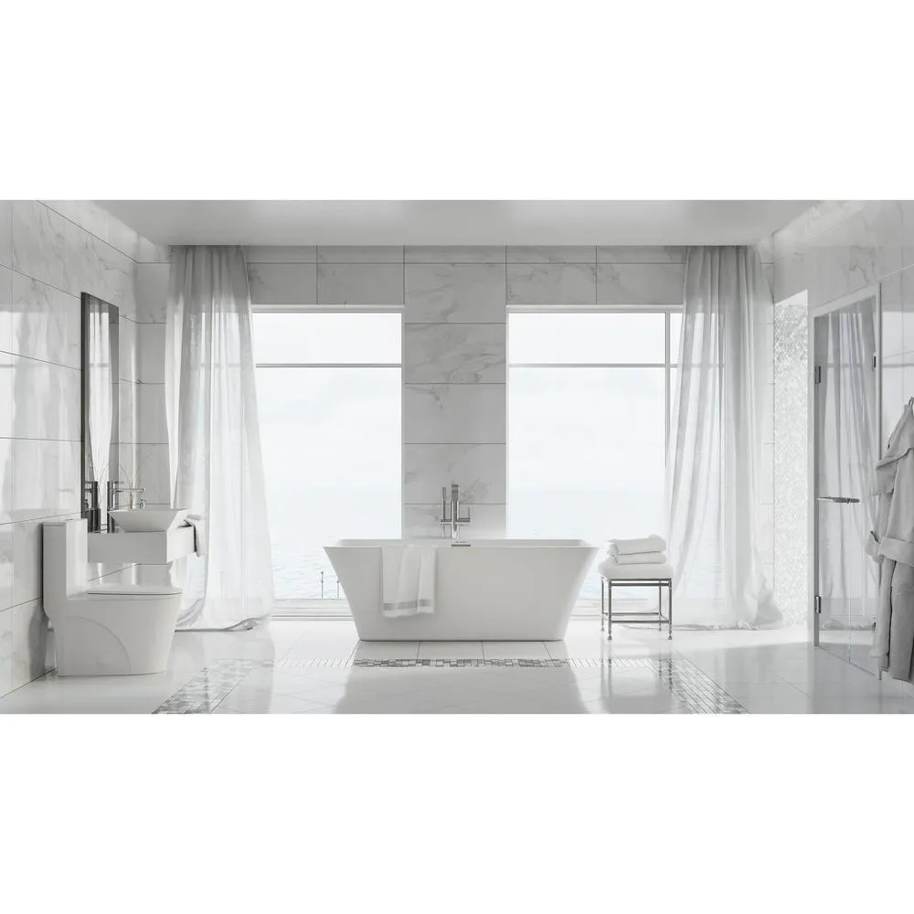 Swiss Madison St. Tropez 1-Piece 0.8/1.28 GPF Dual Flush Elongated Toilet in White, photo 8 of 13