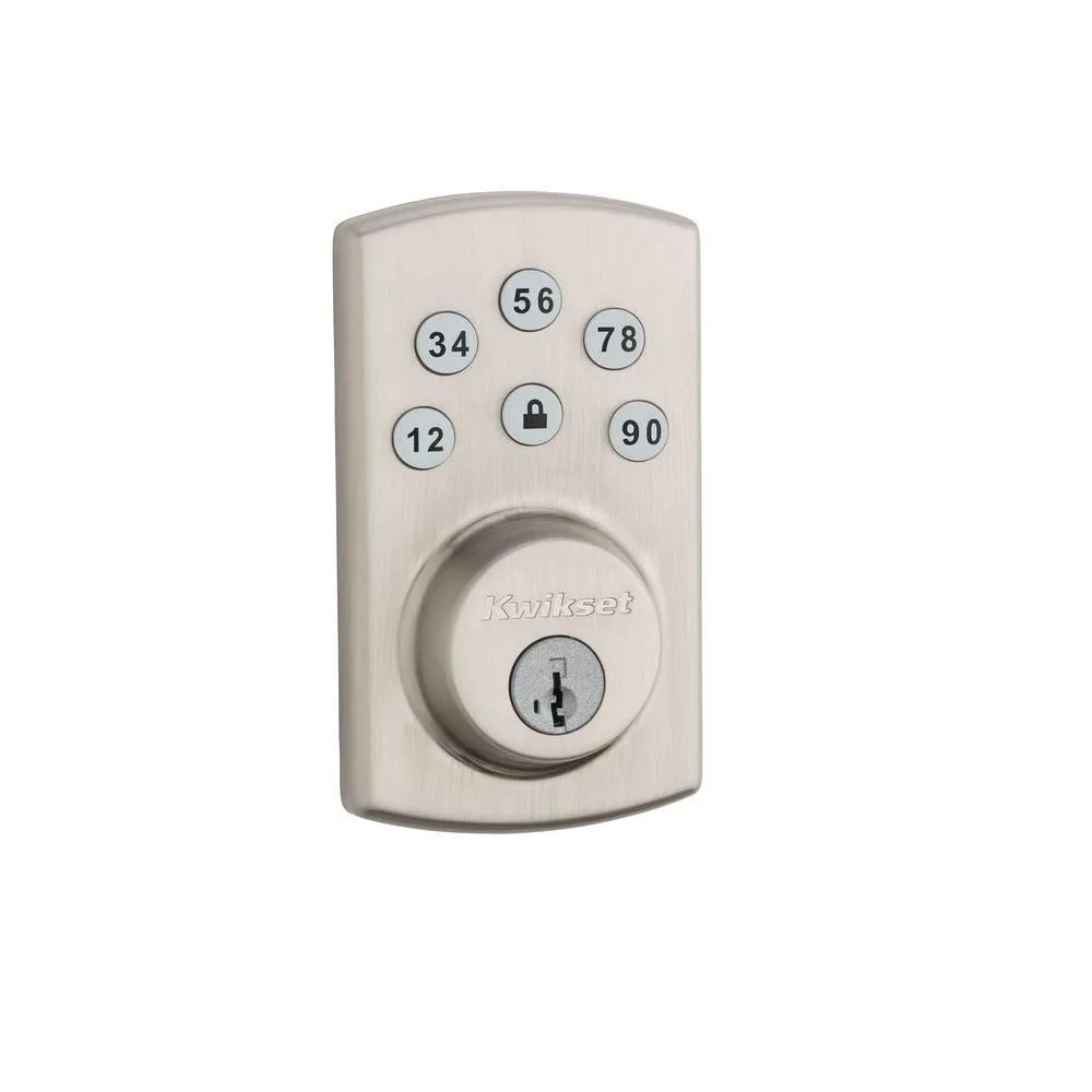 Kwikset Powerbolt2 Satin Nickel Single Cylinder Electronic Deadbolt Featuring SmartKey Security and Balboa Passage Lever, photo 4 of 8