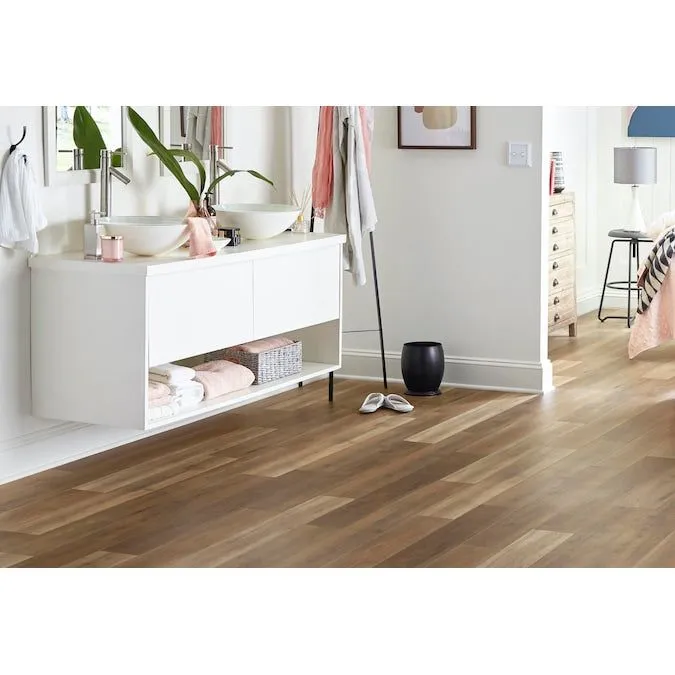 Style Selections Hickory Medley 12-mm T x 6-in W x 50-in L Water Resistant Wood Plank Laminate Flooring (17.07-sq ft / Carton), photo 3 of 7