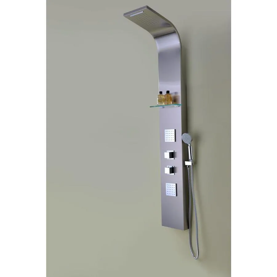 ANZZI Niagara Brushed Stainless Steel 2-Jet Full Body Shower Panel System, 64 in. (Valve Included), photo 6 of 13