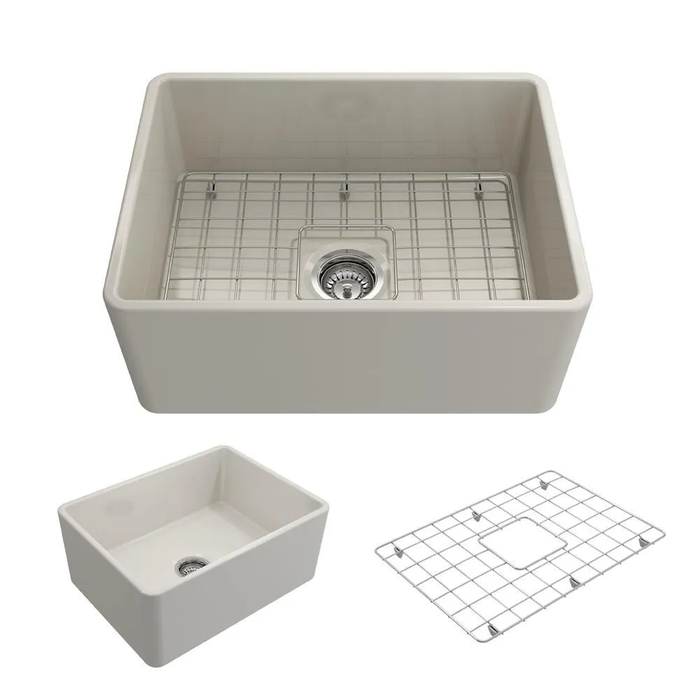 Classico Farmhouse Apron Front Fireclay 30 in. Single Bowl Kitchen Sink with Bottom Grid and Strainer in White, photo 17 of 33