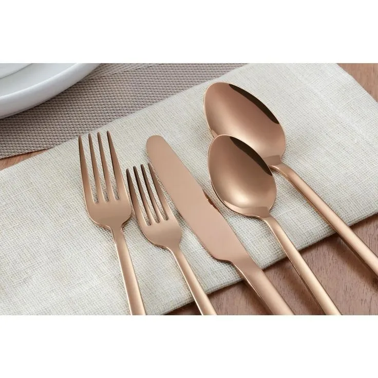 Brenner 40-Piece Stainless Steel 18/0 with Copper Finish Flatware Set (Service for 8), photo 9 of 14