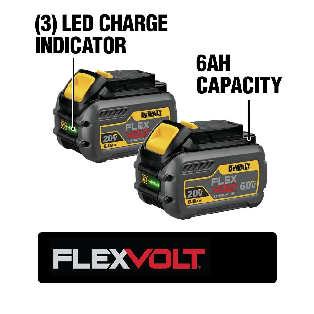 DEWALT FLEXVOLT 60-Volt MAX Lithium-Ion Cordless Brushless Reciprocating Saw with (2) Batteries 2Ah, Charger and Bonus Battery, photo 4 of 12