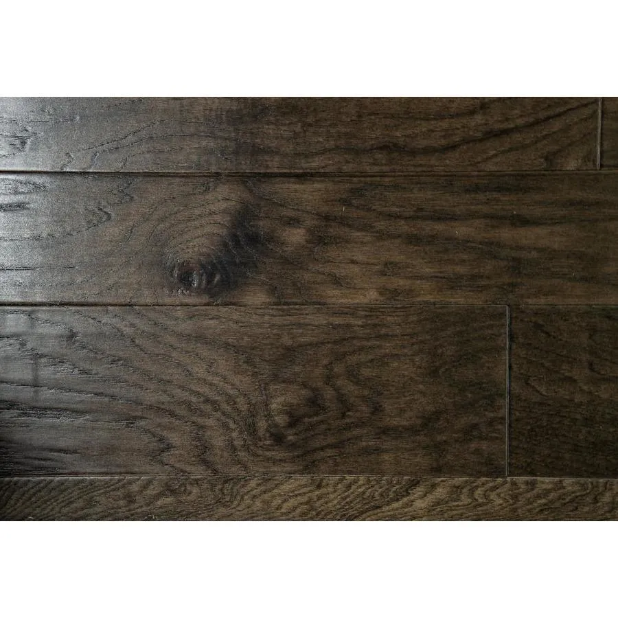 Americana Floors Barcelona Prefinished Gran Brown Distressed Hickory Handscraped Engineered Hardwood Flooring Sample, photo 5 of 7