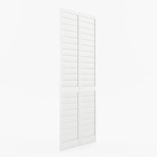 EightDoors Shaker 30-in x 80-in Finished White Louver Prefinished Pine Wood Bifold Door (Hardware Included), photo 9 of 9