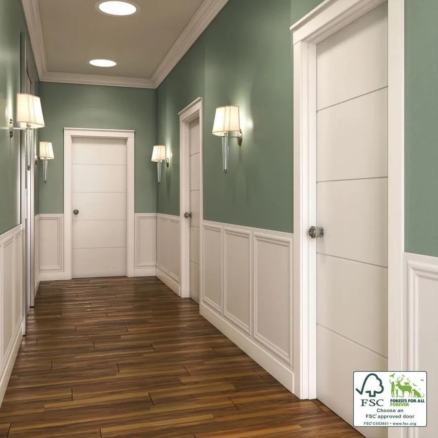 EightDoors Atlanta 30-in x 80-in Primed White Flush Primed Pine MDF Slab Door, photo 2 of 9