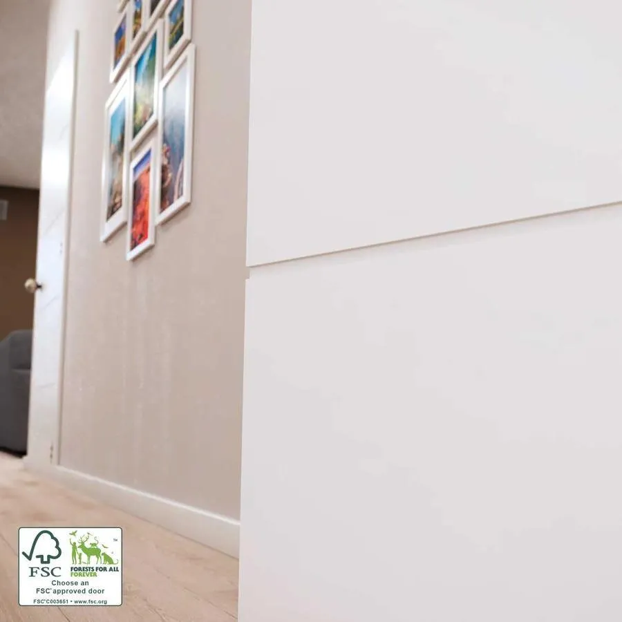 EightDoors Atlanta 30-in x 80-in Primed White Flush Primed Pine MDF Slab Door, photo 8 of 9