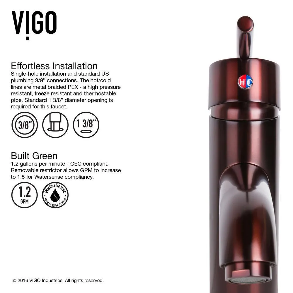 VIGO White Petunia Matte Stone Vessel Bathroom Sink and Seville Bathroom Vessel Faucet in Oil Rubbed Bronze, photo 10 of 14