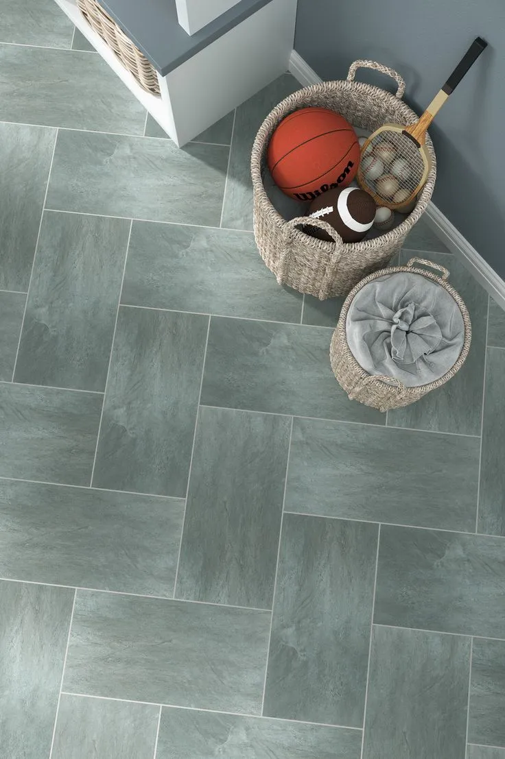 Style Selections Symphony Gray 4-mil x 12-in W x 24-in L Groutable Water Resistant Peel and Stick Luxury Vinyl Tile Flooring, photo 2 of 8