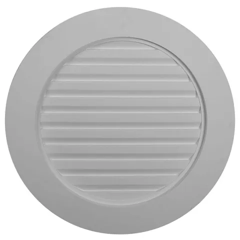 27 × 27 in Round Primed Polyurethane Paintable Gable Louver Vent