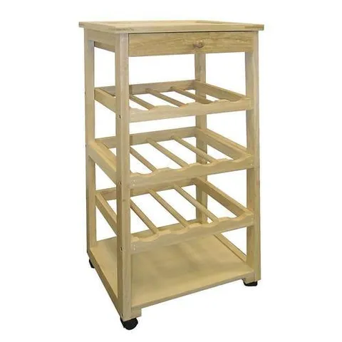 Brown Wood Base with Wood Top Kitchen Cart (11.5 × 15.5 × 32 in)