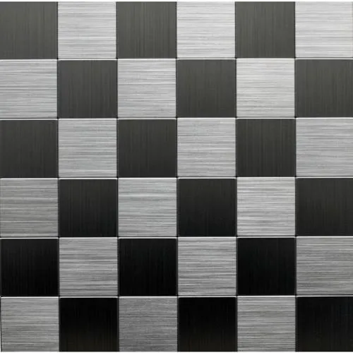 Instant Mosaic 6-Pack White and Brushed Stainless 12-in x 12-in Multi-Finish Metal Versailles Mosaic Peel & Stick Tile, photo 2 of 2