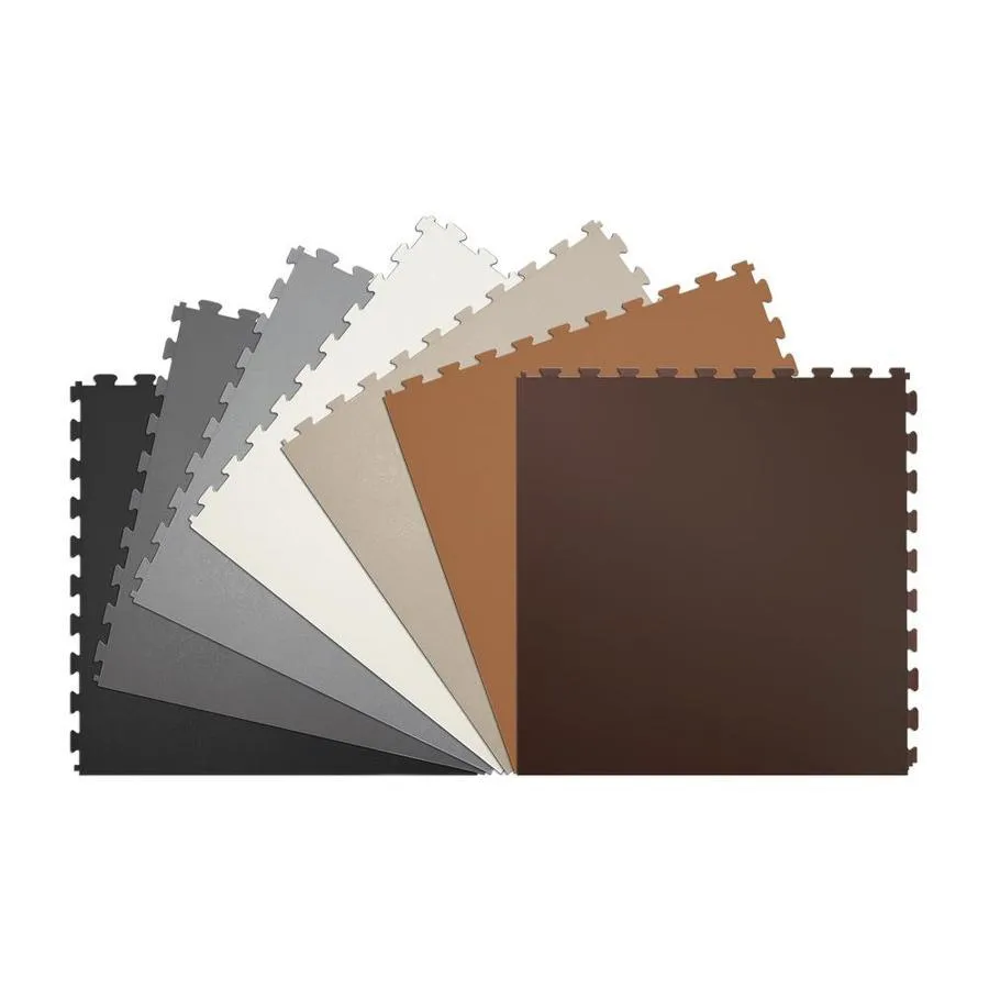 Perfection Floor Tile LeatherLook Interlocking Floor Tiles, 6-Pack, 20-in x 20-in x 0.25-in, Ostrich/Satin, Vinyl/Plastic, photo 3 of 8