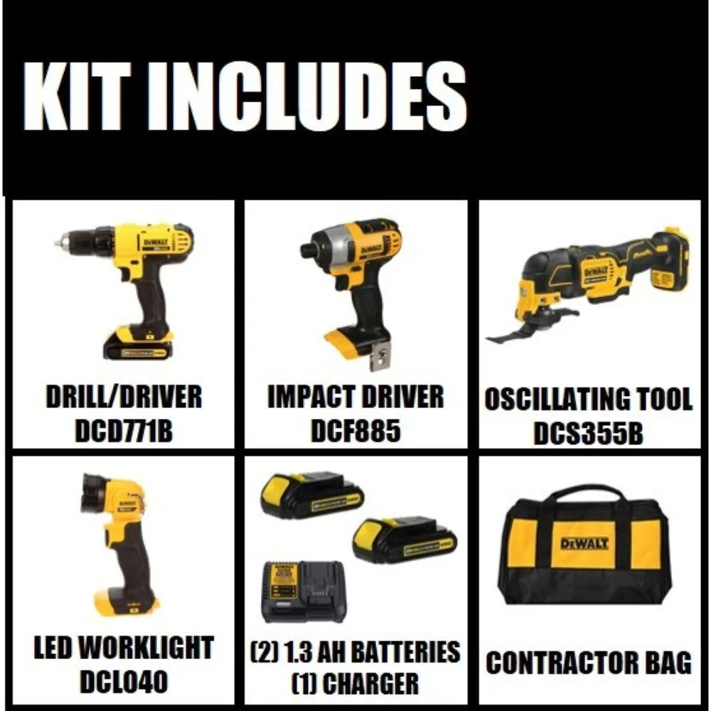 20-Volt MAX Lithium-Ion Cordless Combo Kit (4-Tool), (2) 1.5Ah Batteries, Charger, Bag, photo 2 of 2