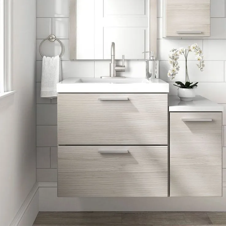 Style Selections Acadia 12-in W x 20-in H x 6.93-in D White Bathroom Wall Cabinet, photo 6 of 8