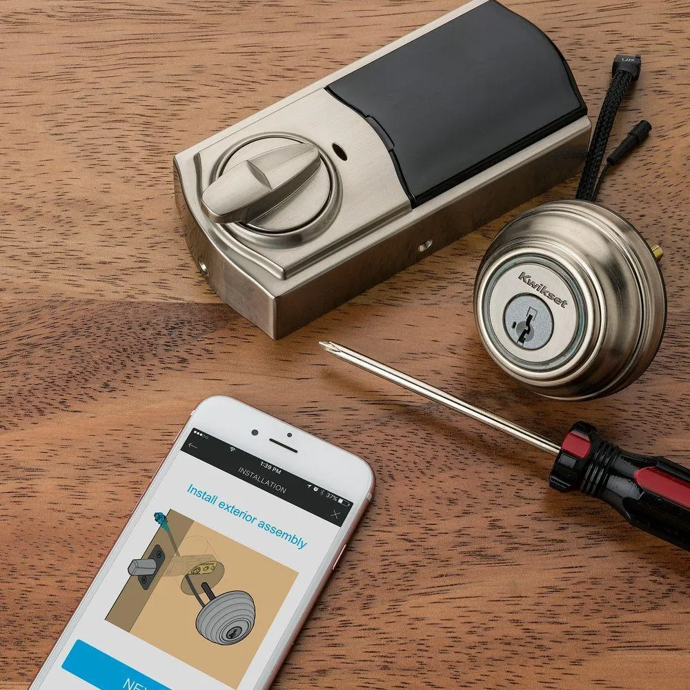 Kwikset Kevo 2nd Gen Satin Nickel Single Cylinder Touch-to-Open Bluetooth Smart Lock Deadbolt Works with Many Smart Devices, photo 3 of 10