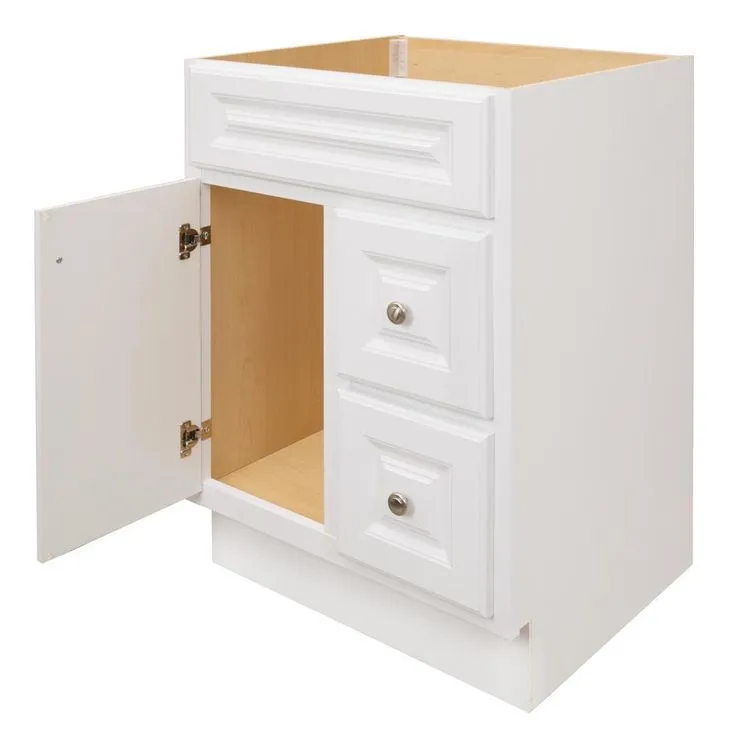 Hampton Bay Hampton 24 in. W x 21 in. D x 33.5 in. H Bathroom Vanity Cabinet Only in White, photo 5 of 11