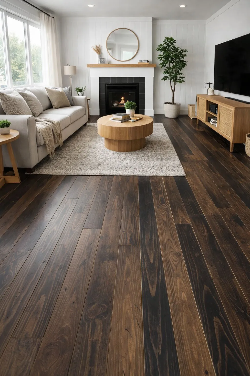 allen + roth CENTURY FLOORING Burnt Pine 3/4-in T x 5-1/8-in W Distressed Solid Hardwood Flooring ( 23.3-sq ft / Carton ), photo 2 of 3