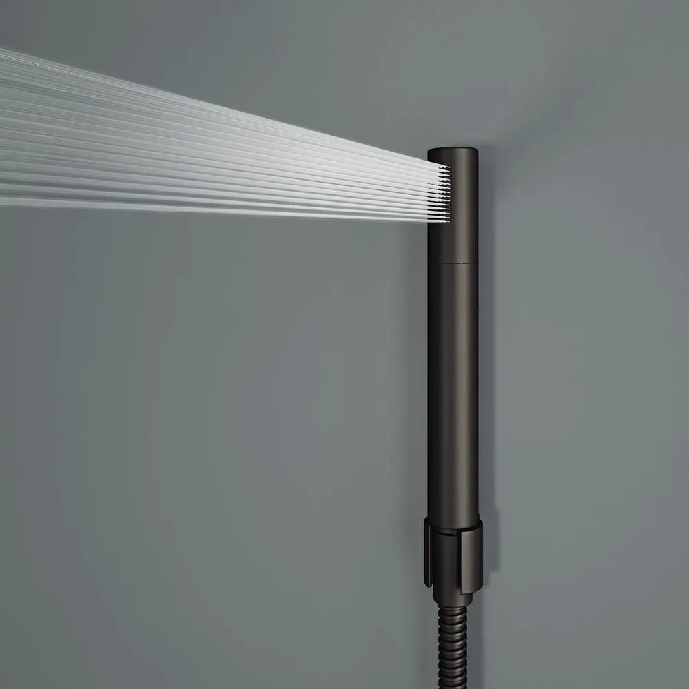 Orchid 39.375 in. 2-Jet High Pressure Shower System with Fixed Rainhead and Handheld Dual Shower in Matte Black, photo 5 of 11