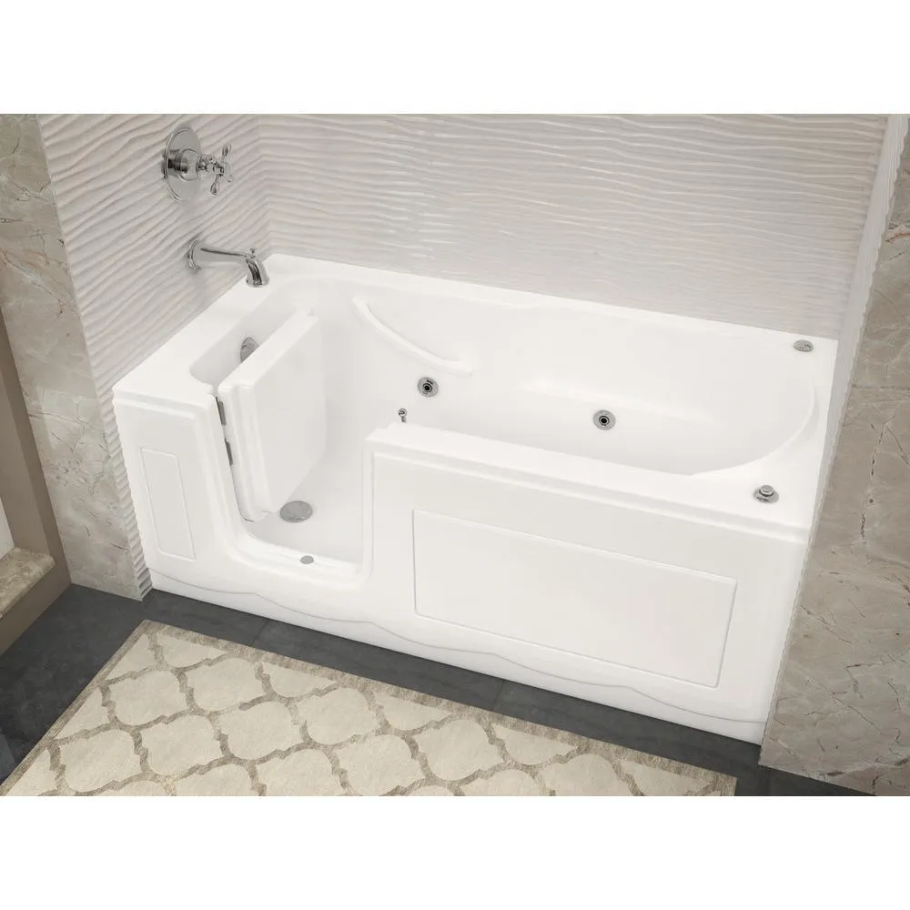 Universal Tubs Nova Heated Step-In 5 ft. Walk-In Whirlpool Bathtub in White with Chrome Trim, Right Drain, photo 4 of 15