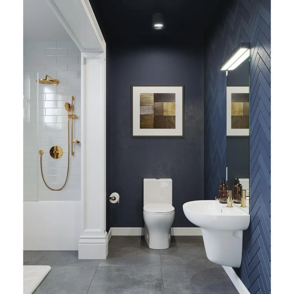 Swiss Madison Sublime II 2-piece 0.8/1.28 GPF Dual Flush Round Toilet in Glossy White, Seat Included, photo 9 of 13