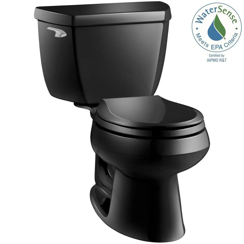 Wellworth Classic 2-Piece 1.28 GPF Single Flush Round Front Toilet with Class Five Flushing Technology in Black, photo 7 of 12