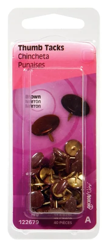 Brown Push Pins, 40-Pack