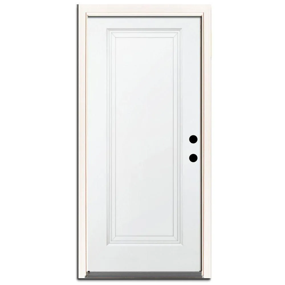Steves & Sons 36 in. x 80 in. Premium 1-Panel Primed White Steel Prehung Front Door with 36 in. Left-Hand Outswing and 4 in. Wall, photo 8 of 8