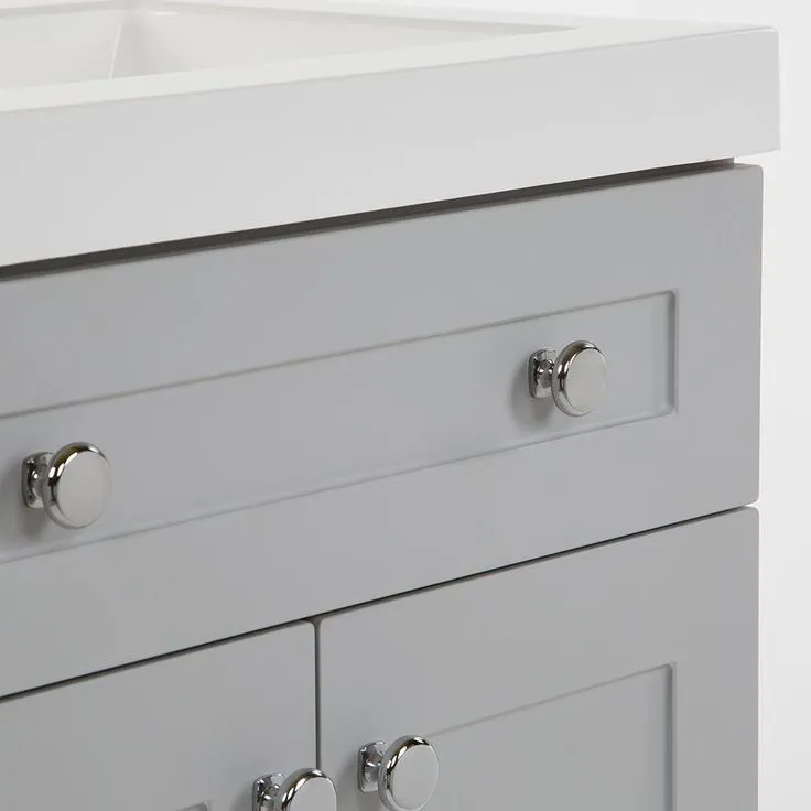 Everdean 24.5 in. W x 19 in. D x 34 in. H Vanity in Pearl Gray with Cultured Marble Vanity Top in White with White Sink, photo 3 of 10