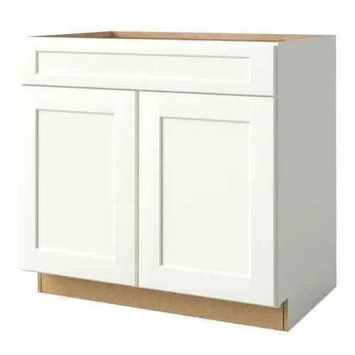 allen + roth Aveley 36-in W x 34.5-in H x 24-in D Linen Maple Door and Drawer Base Semi-Custom Cabinet, photo 4 of 5
