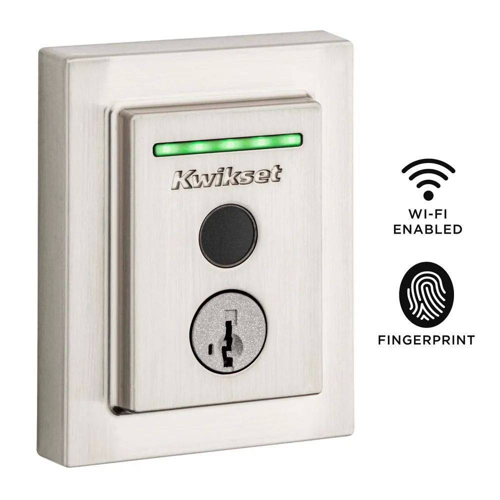 Kwikset Halo Touch Matte Black Contemporary Fingerprint Wi-Fi Electronic Smart Lock Deadbolt Featuring SmartKey Security, photo 3 of 3