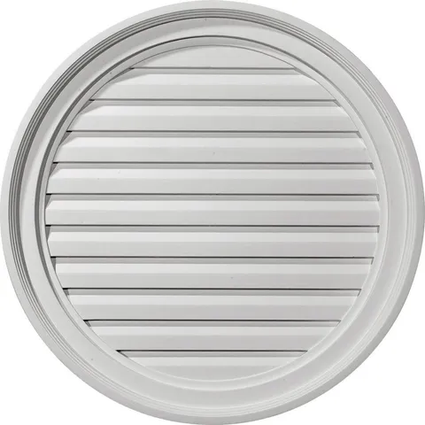 24 × 24 in Round Primed Polyurethane Paintable Gable Louver Vent