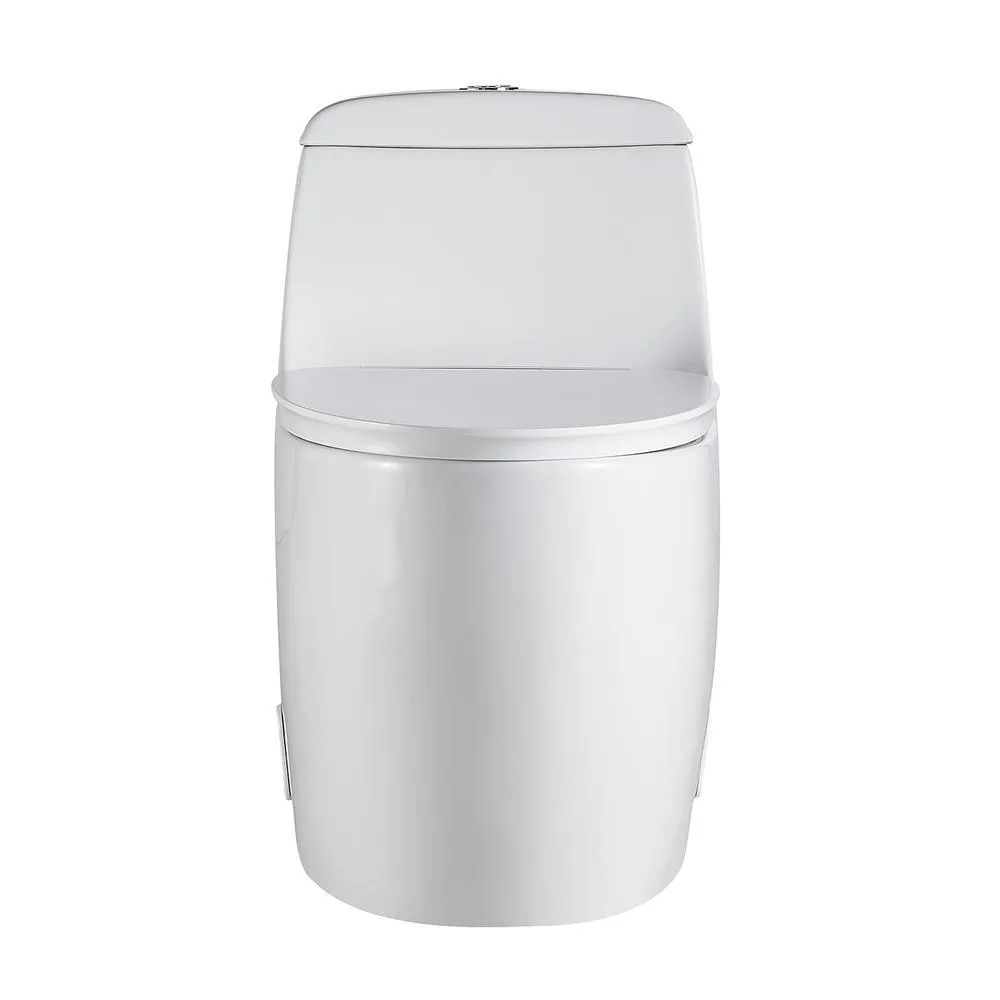 Boyel Living 0.8 GPF/1.28 GPF Dual Flush Square Shape Ceramic Elongated Toilet Including Toilet Square Only Seat in White, photo 3 of 8